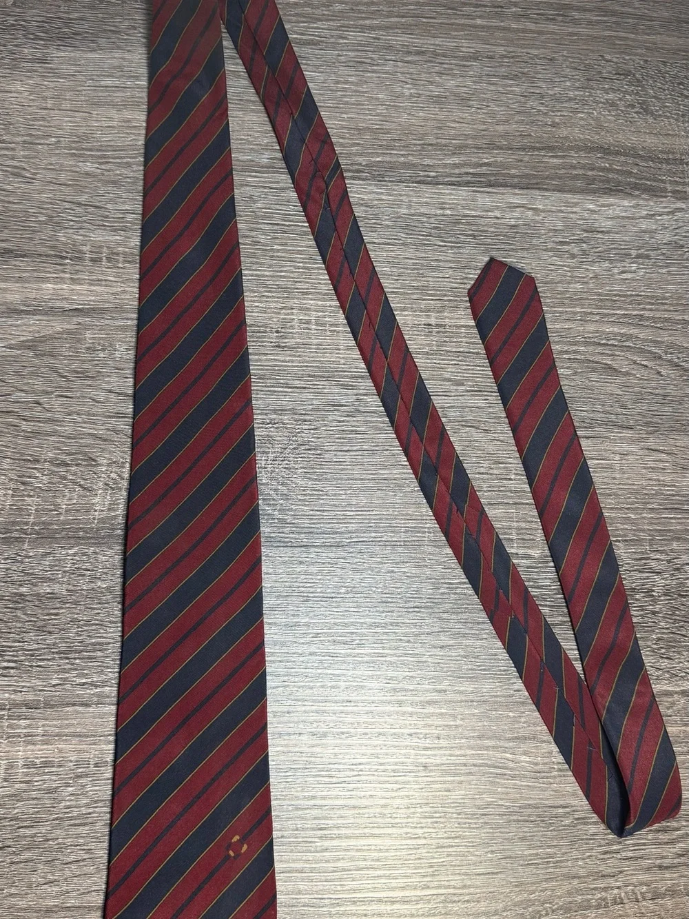 Salvatore Ferragamo Burgundy and Navy Diagonal Stripe Tie